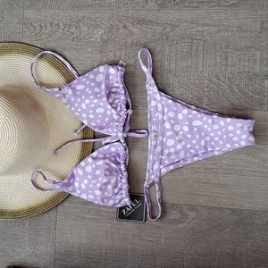 NWT Zaful purple 💜 poka dot bikini. Size Medium